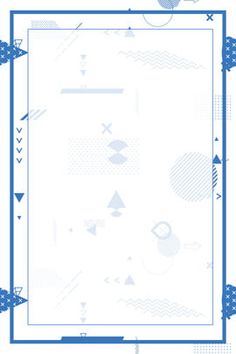 a blue and white frame with geometric shapes