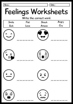 feelings worksheet for kids to help them learn how to write and draw emotions