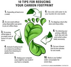 an info sheet describing how to reduce carbon footprints