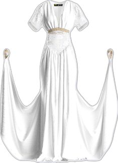 White Floor-length Dress For Costume Party, White Fitted Gown For Costume Party, White Lace Maxi Dress With Fitted Bodice, Elegant White Empire Waist Gown, White Lace Trim Evening Wedding Dress, White Fitted Gown With Empire Waist, White Empire Waist Wedding Gown, White Lace Gown, Baby Ballerina