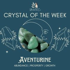 🔮 CRYSTAL OF THE WEEK(END) 🔮 This is going to be a thing around here! Swipe to learn a bit more about the different ways you can incorporate this little green chunk of luck into your daily routine... 🍀 #crystals #luck #success #prosperity #manifesting #crystalhealing . Crystal For Luck And Success, Crystals For Prosperity And Abundance, Green Adventure Crystal Meaning, Crystal For Abundance, Green Aventurine Affirmation, Daily Routine, Rhubarb, Crystal Healing, Canning