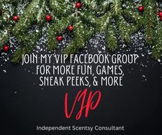 a christmas tree with snow on it and the words join us for more fun games, sneak peeks & more