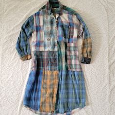 One-Of-A-Kind Vintage Dress! Great Condition! Super Soft! You'll Never Find Another Like It. Size Large Upcycling Clothes, Trends 2025, Upcycle Shirt, Vintage Jewelry Crafts, Vintage Trends, Flannel Dress, Flannel Shirts, Vintage Flannel, Recycle Clothes