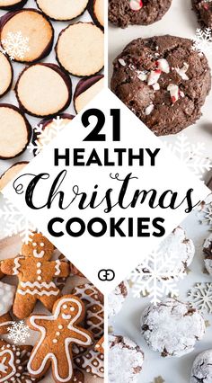 twelve healthy christmas cookies with text overlay