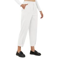 Discover the perfect blend of style and functionality with Asklazy Women's High Waisted Casual Ankle Length Work Office Straight Trouser. These trousers are designed to meet the demands of the modern woman on the go. The high waist design offers a flattering fit that cinches in at the waist, creating a sleek silhouette. It provides excellent support and adds a touch of elegance to any outfit. With an ankle length cut, these trousers are versatile enough for both work and casual occasions. They c Womens Wide Leg Pants, Business Pants, Plus Size Pants, Straight Trousers, Pants Casual, Work Office, Women Trends, Work Casual, High Waisted Pants