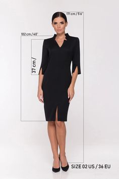 Elegant Stretch V-neck Evening Dress, Elegant Stretch Bodycon Dress For Office Wear, Chic Stretch Midi Dress With Half Sleeves, Elegant Stretch Dress With Half Sleeves, Knee-length Bodycon V-neck Dress For Evening, Elegant Cocktail Dress With 3/4 Sleeves, Blue Knee-length Bodycon V-neck Dress For Evening, Elegant Half Sleeve Midi Dress For Office, Elegant Formal Bodycon Dress With 3/4 Sleeves