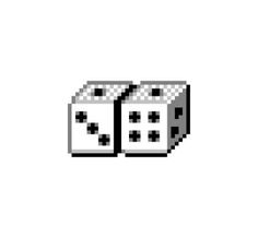 two dices are shown in pixel style