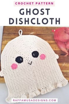 a crochet pattern for a ghost dishcloth