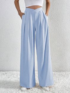 Sku CY-!153705 Material 7%Spandex , 50%-70% Polyester Style Loose , Wide Leg Feature Pleated , Solid Color Occasion Casual , Leisure Fashion Seasons Spring , Summer , Autumn Type Pants , Trousers Color PINK,GRAY,BLACK,APRICOT,LIGHT BLUE Size S,M,L,XL Please consult the size chart we provide for this item's measurements to help you decide which size to buy.Please note: There may be 1-3cm differ due to manual measurement. CMINCH Waist Hips Bottom Length S 68 118 111 M 72 122 112 L 78 128 113.5 XL 84 134 115 Commuter Style, Solid Color Pants, Casual Wide Leg Pants, Loose Trousers, Weave Style, Pantalon Large, Fashion Seasons, Light Blue Color, Outfit Casual