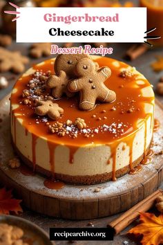 Gingerbread Cheesecake Gingerbread Crust Cheesecake, Gingerbread Cheesecake Recipes, Christmas Cheesecake Recipes No Bake, No Bake Gingerbread Cheesecake, Korean Christmas Food, No Bake Cheesecake Christmas, Ginger Bread Cheesecake, Winter Cheesecake Recipes, Gingersnap Dessert