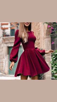 ♡ This ELEGANT PLEATED LONG SLEEVE PARTY DRESS is for sale in our shop: https://theshoeshop.storenvy.com ♡We ship worldwide! ♡ Just click the picture if you want to check our shop or buy this. #dress #dresses #party #outfit #summer #wome #clothes #fashion Long Sleeve Mini Dress For Fall Holiday Party, Christmas Long Sleeve Mini Dress For Date Night, Long Sleeve Mini Dress For Christmas Cocktail, Fall A-line Mini Dress In Solid Color, Fall A-line Mini Dress Solid Color, Fall Solid Color A-line Mini Dress, Long Sleeve Dresses For Christmas Date Night, Fall Holiday Party Long Sleeve Dresses, Fitted Burgundy Dress For Christmas