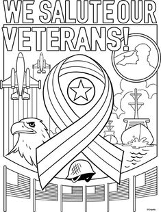 we salute our veterans coloring page