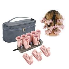 Tebru 10Pcs Professional Electric Heated Roller Curling Roll Hair Tube Hair Styling Tool, Electric Heated Curler CN Plug 220V, Electric Roll Hair Tube Size: 9.06" x 8.27" x 2.36".  Color: Multicolor. Heated Hair Rollers, Curly Styling, Heated Rollers, Roll Hair, No Heat Curlers, Hair Curlers Rollers, Hot Rollers Hair, Hair Styling Tool, Roll Hairstyle