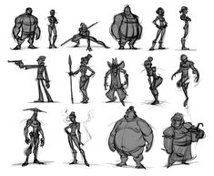 some character sketches for the animated movie