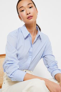 French Blue Nadine Boyfriend Button Down Light Blue Button Up Shirt Outfit, Blue Button Down Shirt, Gray Wedding, Cocktail Attire, Work Wear Women, Denim Button Down, French Blue, Oversized Top, Weekend Wear