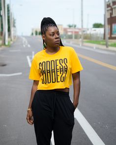 yellow and black Goddess crop top Conscious Mind, Summer Acrylic, Cricut Air, Creative T Shirt Design, The Reflection, Black Pride, Yellow And Black