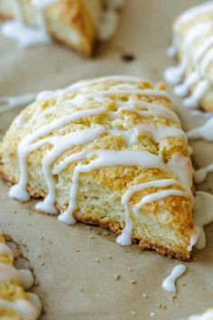 a close up of a pastry with icing on it