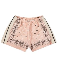 Palm Angels Paisley Track Shorts Pink | END. Palm Angels Shorts, Angel Print, Track Shorts, Pink Linen, Palm Angels, Printed Linen, Linen Shorts, Side Stripe, Linen Women