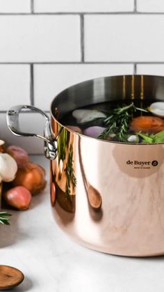 induction ready copper cookware by de Buyer, like this copper stock pot moves seamlessly from kitchen to table Essential Kitchen Tools, Copper Cookware, Aesthetic Kitchen, Prep Kitchen, Copper Pots, Copper Kitchen, Stock Pot, Hearty Soups, Kitchen Equipment