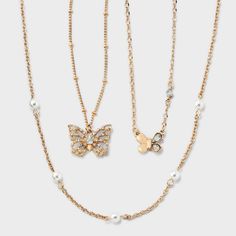 Give her outfit a classy upgrade with the Girls' 3pk Butterfly Necklace Set - art class™. Each necklace features a secure lobster claw clasp to ensure easy wear and removal. The adjustable length offers flexibility in how they can be worn, catering to individual preferences. Whether worn individually or layered, this girls' 3pk butterfly necklace set from art class™ elevates the accessory game. art class™: One-of-a-kind looks for the one and only you. Cotton Dress Indian, Dress Indian, The One And Only, Butterfly Necklace, Art Class, Easy Wear, Cotton Dress, One And Only, Girls Shopping