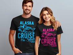 🛳️ Get ready for your Alaskan adventure with our Alaska Cruise Squad 2024 Sweatshirt! Perfect for the whole crew, this comfy crewneck features a bold cruise ship and mountain graphic that captures the spirit of exploration. Whether you're on deck or onshore, stay cozy and stylish in this vacation-ready pullover. It's also a fantastic gift for your travel buddies or family members. Don't miss out on the ultimate group trip wardrobe essential! ⛰️✨ HOW TO COMPLETE YOUR ORDER: 1. Take a look at all Black Crew Neck Shirt For Outdoor Activities, Adventure Crew Neck T-shirt With Custom Print, Adventure Custom Print Crew Neck T-shirt, Custom Print Crew Neck T-shirt For Adventure, Black Custom Print T-shirt For Outdoor Activities, Black Custom Print Crew T-shirt, Pre-shrunk Crew Neck T-shirt For Adventure, Alaska Couple, Group Trip