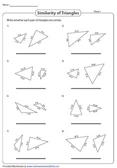 the worksheet for similar triangles