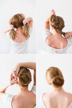 Updo Hairstyles for Long Hair | Step By Step Hair Updo by Makeup Tutorials at http://makeuptutorials.com/14-stunning-easy-diy-hairstyles-long-hair-hairstyle-tutorials/ Diy Wedding Hair, Fast Hairstyles, Peinados Fáciles Para Cabello Corto, Hair Updo