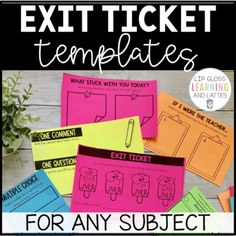 exit ticket templates for any subject