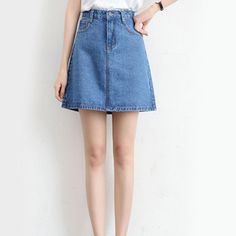 Brand Name: ZOKISilhouette: A-LINEMaterial: COTTONDecoration: PocketsOrigin: CN(Origin)Waistline: empirePattern Type: SolidDresses Length: Above Knee, MiniAge: Ages 18-35 Years OldModel Number: 0937Style: Casualskirt type: denim skirtssize: XS/S/M/L/XL/XXL/3XLgender: girl girls women woman lady female mujerseason: summeroccasion: daily/shopping/ working/ partyskirt style: sexy/ vintage/ casual/ office/ elegant/ luxuryfit: Fits true to size take your normal sizeDecoration: Pocketsskirt color: Lig Hip Jeans, Mini Skirt Fashion, Wrap Mini Skirt, Party Skirt, Vintage Casual, Denim Mini, Denim Mini Skirt, Fashion Summer, Types Of Skirts