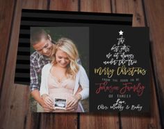 a christmas card with an image of a couple