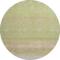 a round rug with green and beige stripes