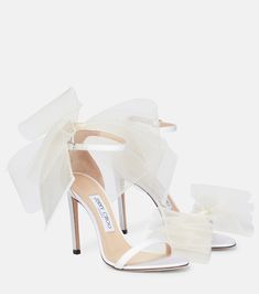 Heels With Tulle Bow, Aveline 100 Jimmy Choo, Jimmy Choo Aveline 100, Shoes With Bows High Heels, Jimmy Choo White Bow Heels, White Heels Png, Jimmy Choo White Heels, Jimmy Choo Bow Heels, White Jimmy Choo Heels