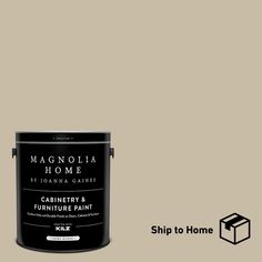 a paint can with the words magnolia home on it and an image of a house