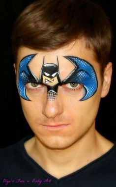 Batman face Batman Face, Batman Painting, Face Painting Stencils, Face Painting Tutorials, Painting Stencils