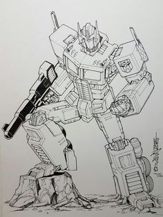 Transformers Optimus Prime Drawing, G1 Optimus Prime Art, Optimus Prime Black And White, Transformers Wallpaper Optimus Prime Art, Transformers Drawing Optimus Prime, Bumblebee Transformers Drawing, Optimus Prime G1 Art, How To Draw Optimus Prime, Optimus Prime Coloring Page