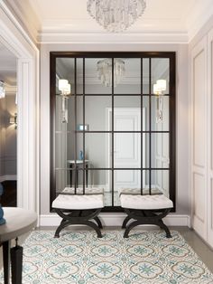 the interior designer's guide to creating an elegant living room with glass doors and chandelier