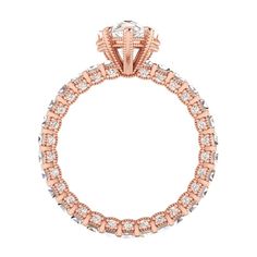 METAL SPECIFICATIONS Rose Gold 14K STONE SPECIFICATIONS Stone Name : Diamond Stone Cut : Pear, Baguette, and Round Stone Details : There is one pear cut diamond in the center approx. 2.50 carats (Approx. Size 11.7 x 6.7 mm), approx. 3 carats of baguettes and approx. 0.35 carats of round diamonds on the sides. Natural earth mined diamonds. Color : F/G Clarity : VS1/VVS1 Total : Approx. 5.85 Carats RING SPECIFICATIONS Size : 6.5 (Can ship in any size) Appraised Value : $42,075.00 Comes with Certif Luxury Oval Rose Gold Diamond Ring, Luxury Rose Gold Round Wedding Ring, Luxury Pear-shaped Diamond Ring With Prong Setting, Rose Gold Pear-shaped Ring With Brilliant Cut, Luxury Marquise Cut Rose Gold Ring, Oval Rose Gold Diamond Ring With Prong Setting, Luxury Rose Gold Round Band Diamond Ring, Luxury Rose Gold Marquise Cut Ring, Heirloom Rose Gold Diamond Ring With Prong Setting