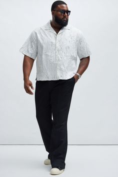 Available In White. Fold Down Collar Front Button Closure Short Sleeve 100% Polyester Imported | Mens Martin Shirt in White size 3XL by Fashion Nova Mens White Button Up Short Sleeve, Promotional Events, Crop Shirt, White Fashion, Fashion Nova, Collar, White, Color