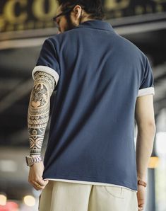 Step up your style game this summer with our American Workwear Retro Embroidered Polo! This isn’t just another men's t-shirt; it's your new go-to for both comfort and style. Crafted in a rich navy blue, it perfectly balances classic and casual. We've knitted this piece to keep you cool with a breathable blend of 61.4% cotton and 38.6% polyester fiber, ensuring both comfort and durability. Whether you’re hitting the town or heading to a barbecue, the lightweight fabric works hard to keep you fresh and at ease all day long. Forget about standard fits that cling or hang loose. Our polo comes in a range of sizes—from S to 2XL—with a standard fit that sits just right. Not too tight, not too loose. Just the confident look you need for every day. The short sleeves and lapel collar add a neat, pol Summer Crew Neck Polo Shirt With Relaxed Fit, Sporty Polo Collar T-shirt For Summer, Summer Cotton Polo Shirt With Crew Neck, Summer Cotton Crew Neck Polo Shirt, Summer Polo Collar T-shirt For Streetwear, Summer Crew Neck Polo Shirt For Streetwear, Summer Polo Collar Top For Streetwear, Summer Polo Shirt For Streetwear, Summer Streetwear Polo Collar Top