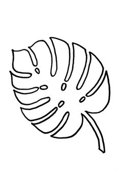 a black and white drawing of a leaf