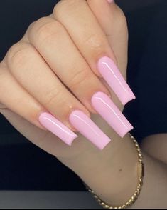 Plain Acrylic Nails, Girl Streetwear, Long Square Nails, Plain Nails, Colored Acrylic Nails, Simple Acrylic Nails, Long Acrylic Nails Coffin, Acrylic Nails Coffin Pink