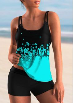 Color:Cyan;Size:XS;Size:S;Size:M;Size:L;Size:XL;Pattern Type:Floral;Bra Style:Padded;Package Contents:1 X Tankini Top , Without Bottom;Season:Summer;Occasion:Sport;Color Scheme:Green;Washing Instructions:Hand Wash;Composition:82% Polyester, 18% Spandex;Strap Style:Adjustable;Pad Style:Removable;Support:Wire Free; Womens Tankini Swimwear, Tankini With Shorts, Floral Tankini, Black Tankini, Tankini Swimsuits For Women, Printed Tankini, Swimwear Tankini, Tankini Set, Swimsuits High Waisted