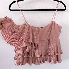 New Without Tag, Never Worn. Size Xs | Blush Pink Make Me An Offer Or Bundle Up To Save More !!! Spring Flirty Cami Crop Top, Cami Tops For Spring Party, Cami Top For Spring Parties, Flirty Cami Crop Top For Spring, Spring Party Cami Top, Spring Cami Crop Top For Night Out, Summer Party Crop Top Blouse, Sleeveless Crop Top For Date Night In Spring, Feminine Summer Party Top