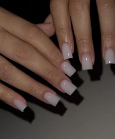 Milk White Square Nails, Base Colour Nails, Milk Color Nails, Milky White Square Nails, Nut White Nails, Plain Acrylics, Short Nails Winter, Square White Nails, Silver Nails Acrylic