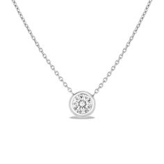 Roberto Coin Jewelry - 18K BEZEL SET DIAMOND SOLITAIRE NECKLACE | Manfredi Jewels Good Wishes, Solitaire Necklace, Diamond Solitaire Necklace, Roberto Coin, Solitaire Necklaces, Bezel Set Diamond, House Gifts, Fine Watches, Jewelry Creation