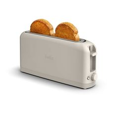 two pieces of bread sitting on top of a toaster