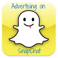 a snapchat icon with the words advertising on it and a smiling ghost face