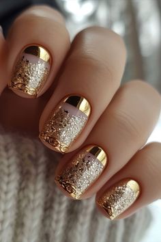 Fingernail Art, Hand Nails, Nail Glam, Gold Acrylic Nails, Encapsulated Nails, Designer Nails, Random Products, Makeup Nails Designs