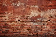 an old brick wall with peeling paint on it