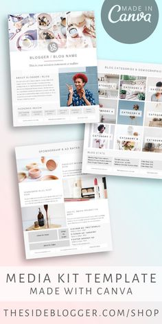 the media kit template is designed to be used as a marketing tool for bloggers